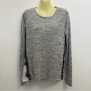 Cruel Gray Long Sleeve Lace Detail Sweater size M